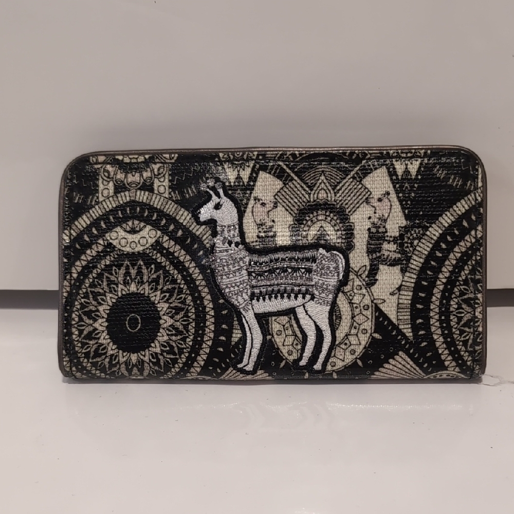 Sakroots Black and Cream Artistic Wallet
